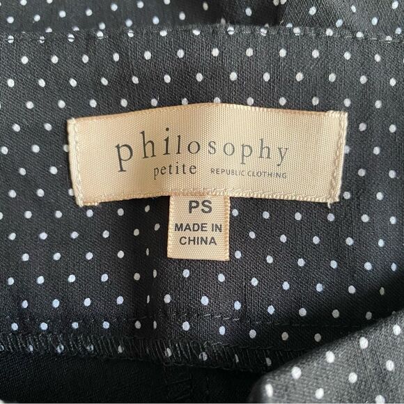 PHILOSOPHY | Women’s Black w/ White Dots Capris, Size PS - Picture 4 of 8
